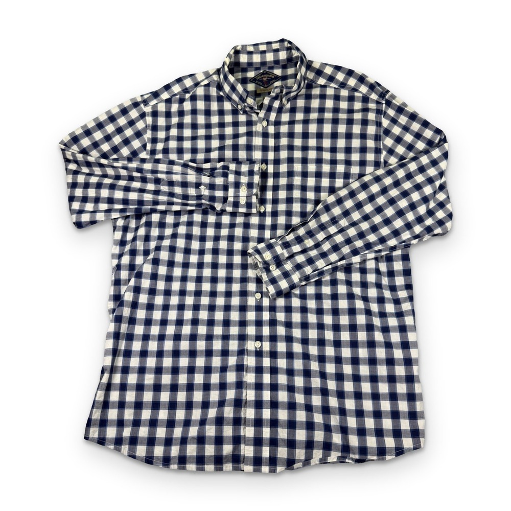 Bills Khakis Sport Shirt Mens XL Blue Gingham Check Button Down Made in USA